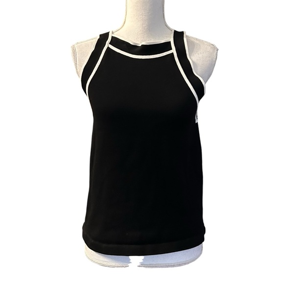 Massimo Dutti Sleeveless Contrast Sweater Knit Tank Top Women’s Large in Black - Picture 2 of 8